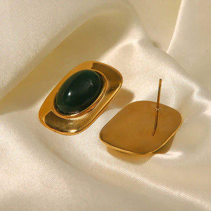 Elegant Emerald Teardrop Dangle Earrings