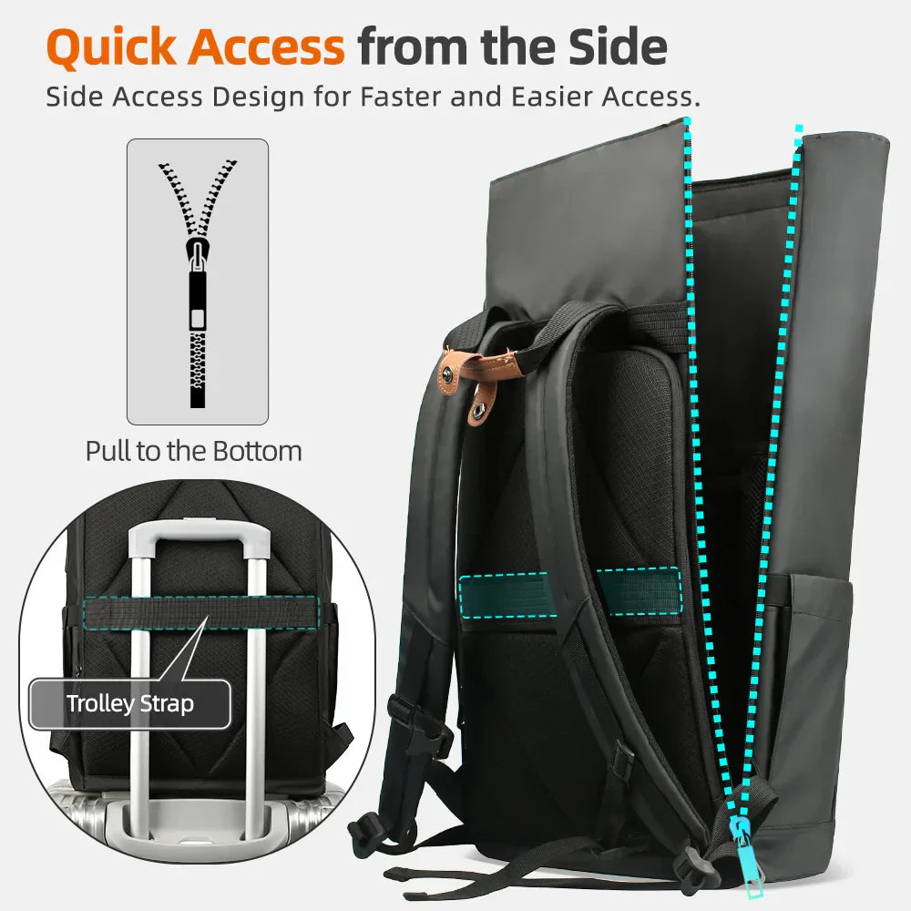 Durable Men's Computer Backpack with USB Charger