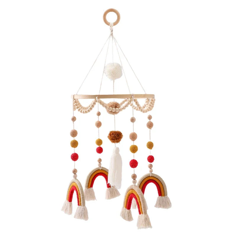 Soft Wood Baby Crib Mobile with Calming Music