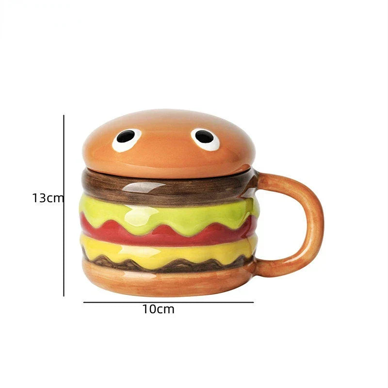 Fun Ceramic Burger Shaped Coffee Mug