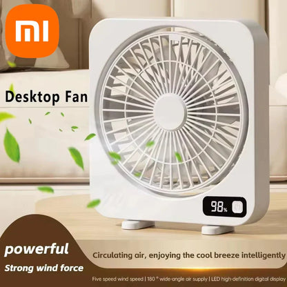Compact USB Desk Fan with 5-Speed Digital Control