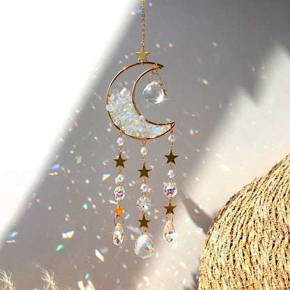 Glossy Glass Moon Wall Decor