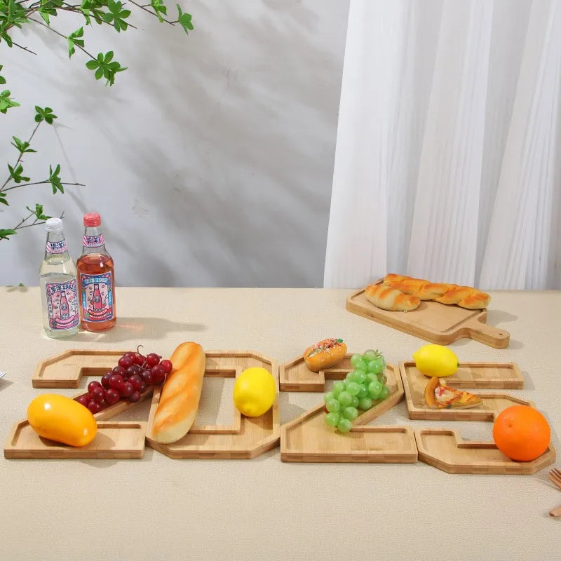 Rustic Wood Numbered Serving Platter