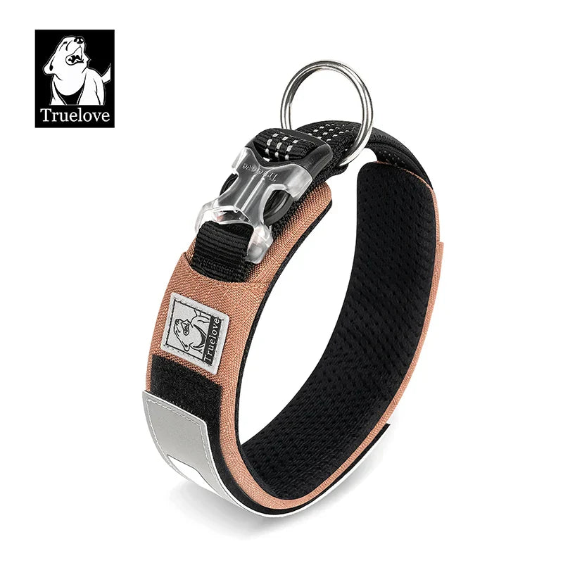 Customizable Padded Dog Collar with Reflective Strip