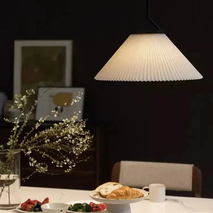 Creamy Fabric Shade Pendant Light
