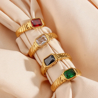 Fashionable Multi Color Baguette Ring