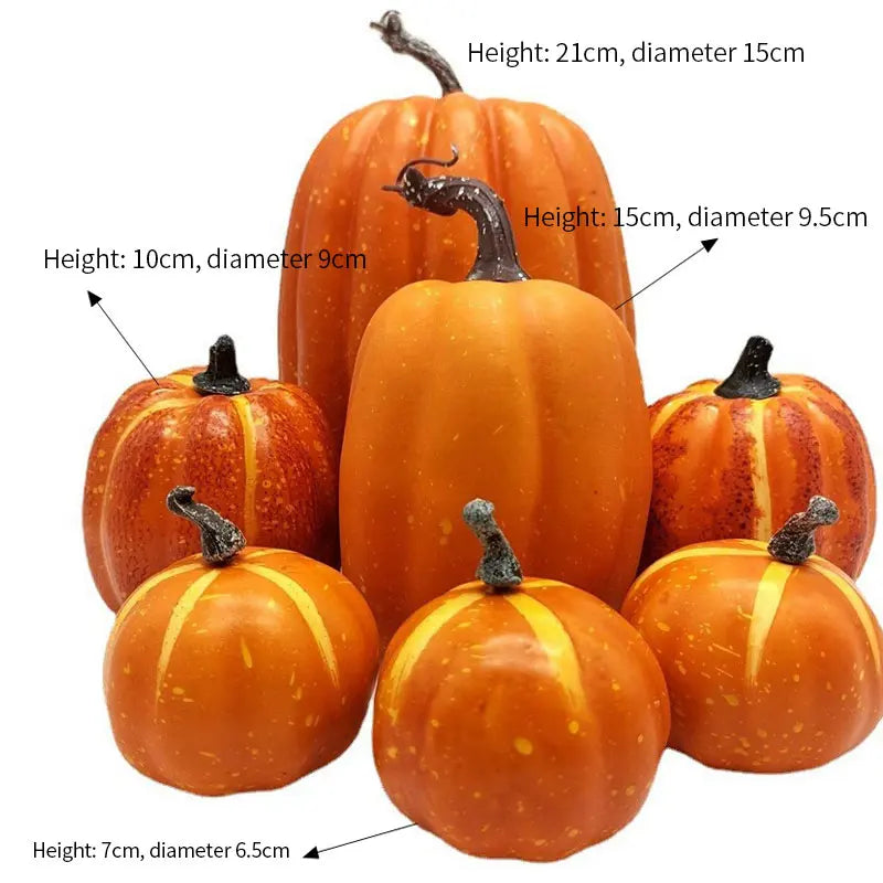 Autumn Decor Pumpkin Set 7-Piece Artificial Gourds