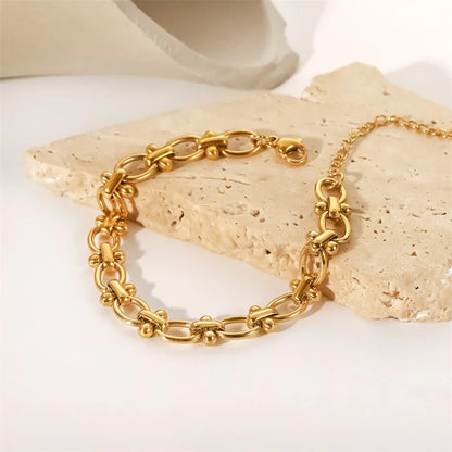 Elegant Oval Stone Bangle Bracelet