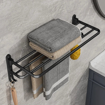 Compact Wall Mount Foldable Bathroom Towel Rack