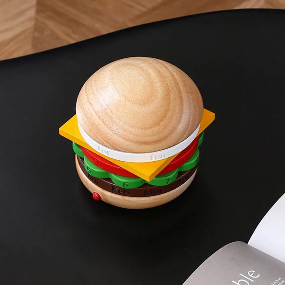 Rotating Wooden Kitchen Calendar - Luxicro