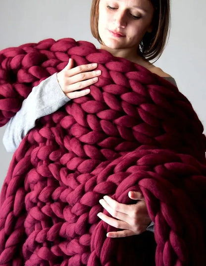 Plush Thick Woolen Throw Blanket