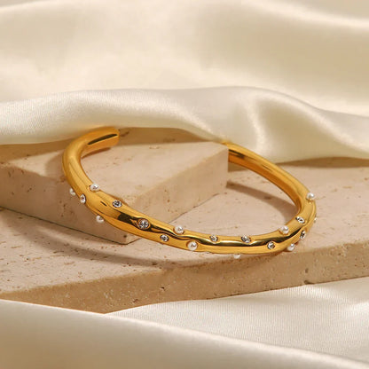 Sparkling Stone Studded Bangle Bracelet