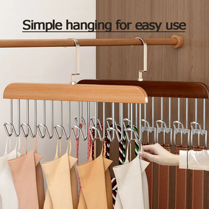 Compact 3-Hook Closet Storage Organizer Rack