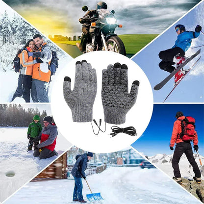 Warm Touchscreen Winter Cycling Gloves with USB Charging