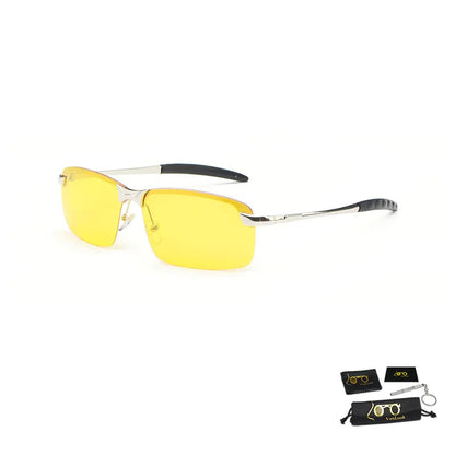 Anti Glare Night Vision Sunglasses Lightweight Metal Frame UV Protection