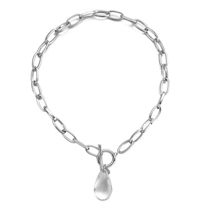 Large Sparkle Circle Crystal Pendant Necklace