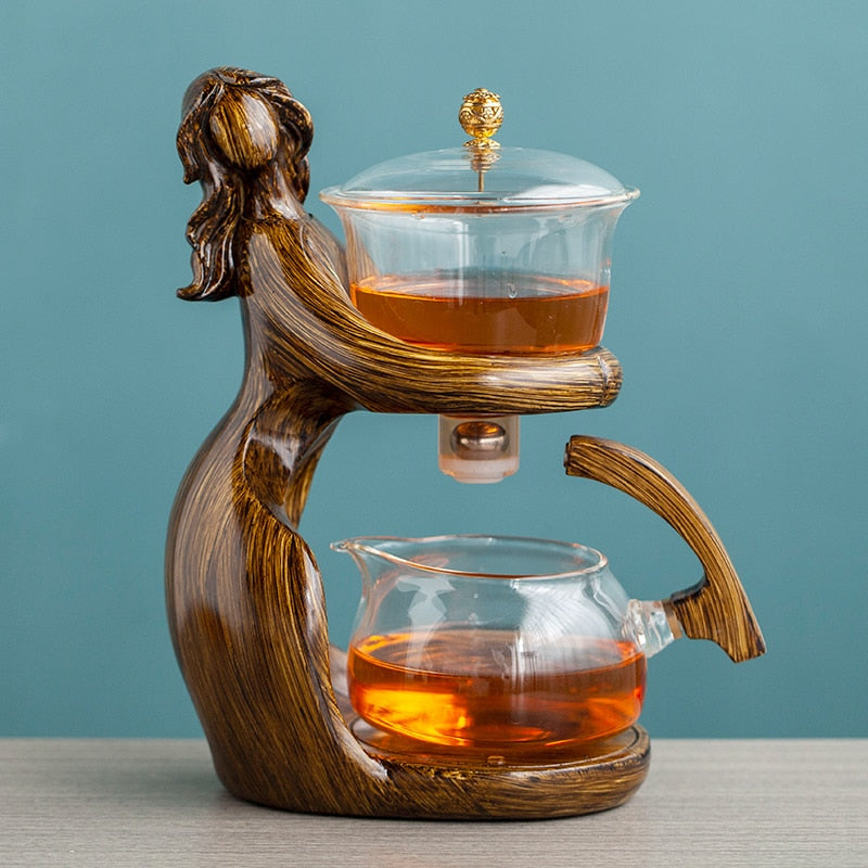 Whimsical Oceanic Wood Teapot