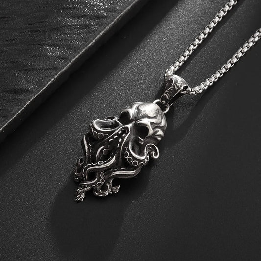 Dark Skull Ocean Pendant Necklace - Luxicro