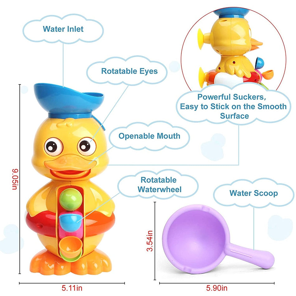 Colorful Quacking Duck Bathtub Toy