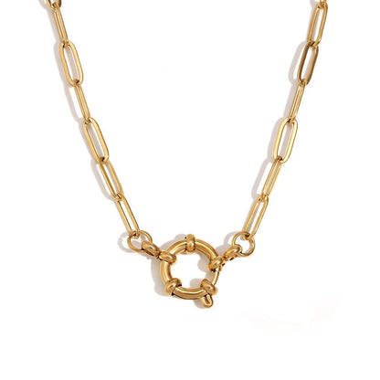 Elegant Gold Bar Link Chain Necklace - Luxicro
