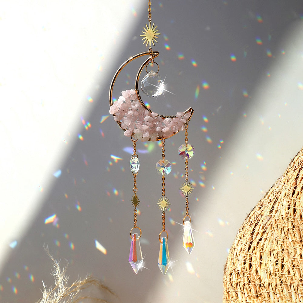 Glossy Glass Moon Wall Decor