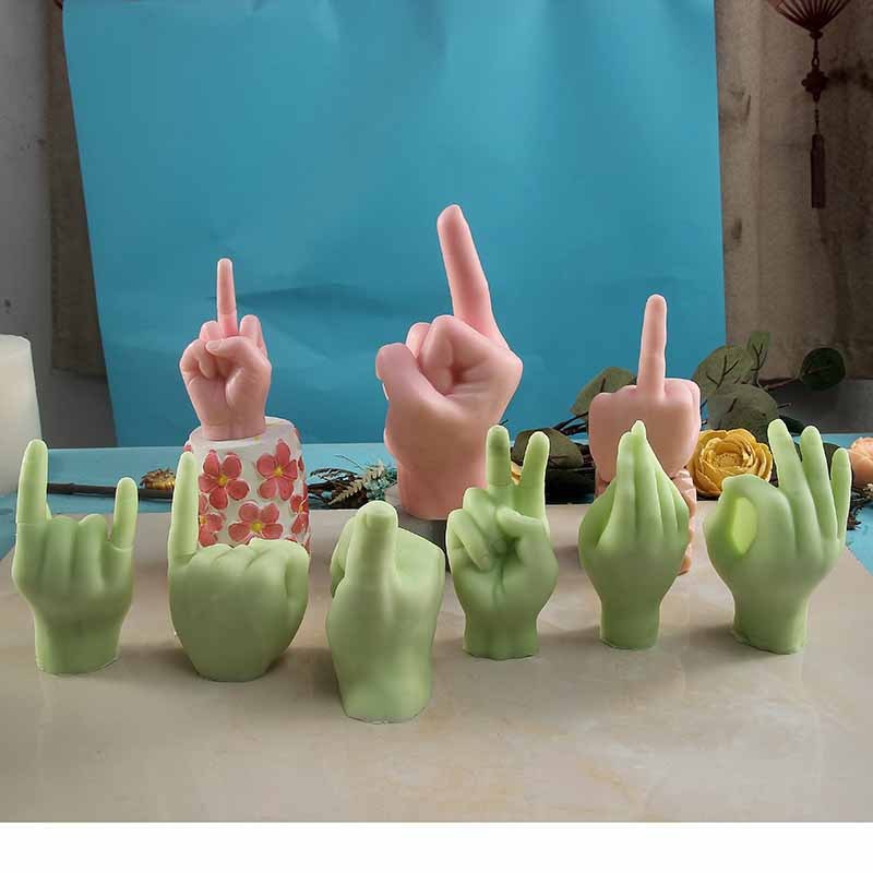 Fun Sarcastic Hand Gesture Candle Molds Kit