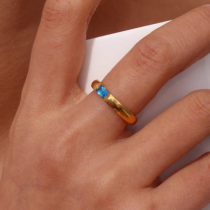 High End 18k Gold Gemstone Baguette Ring