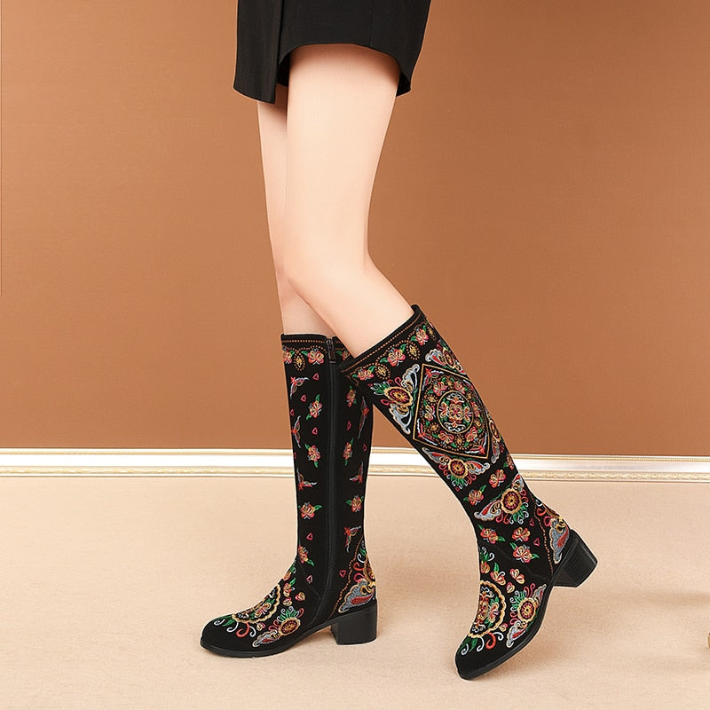 Warm Women's Low Heel Booties Winter - Luxicro