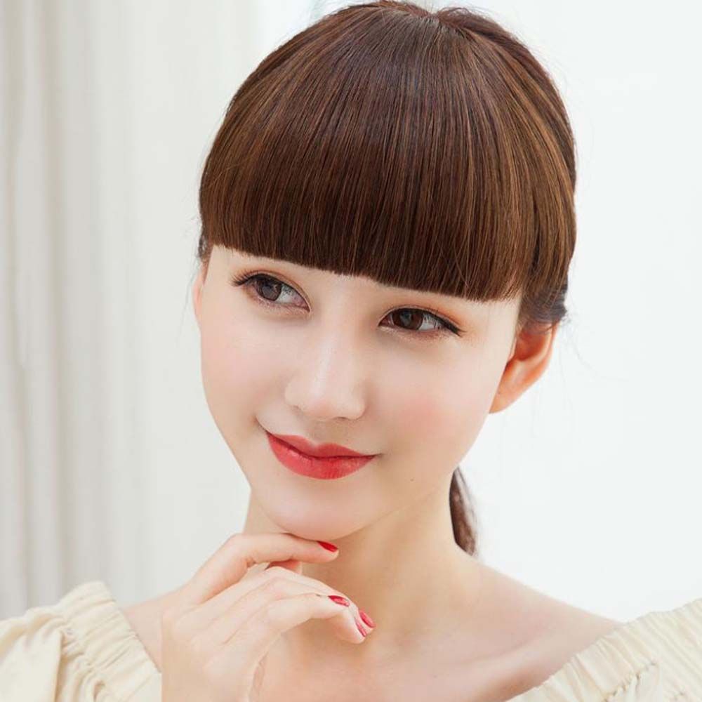 Easy Clip On Realistic Fake Fringe Hair Bangs
