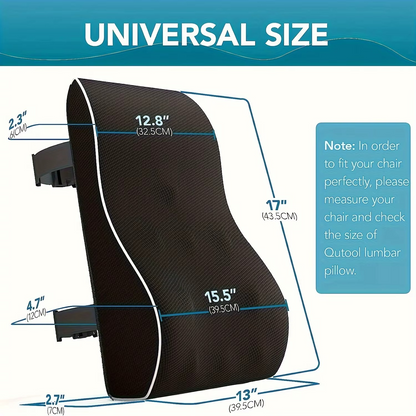 Contoured Back Support Seat Cushion Pillow