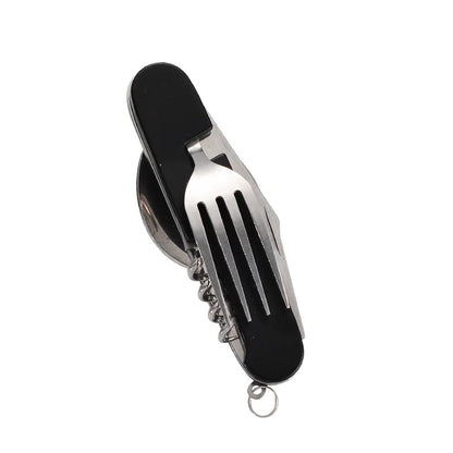 Compact Multi-Tool Stainless Steel Camping Utensils