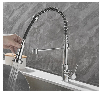 Black and Gold 2 Handle Kitchen Sink Faucet