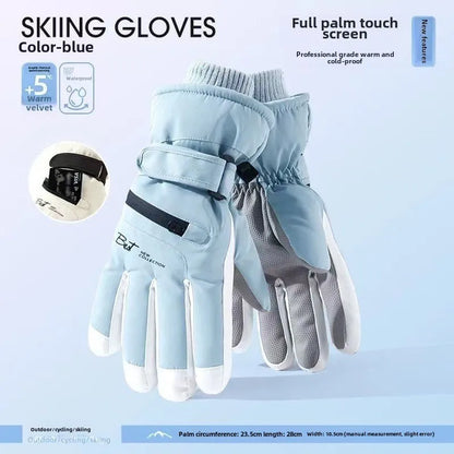 Insulated Water Resistant Snow Gloves with Touchscreen Tips - Luxicro