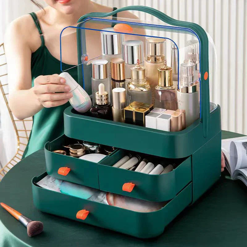 Compact Cosmetic Storage Box with Drawer