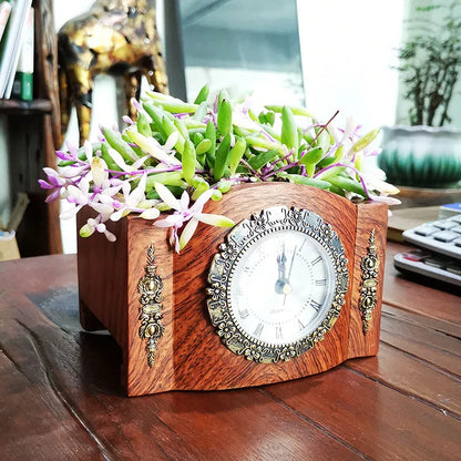 Elegant Flower Desk Clock Decor