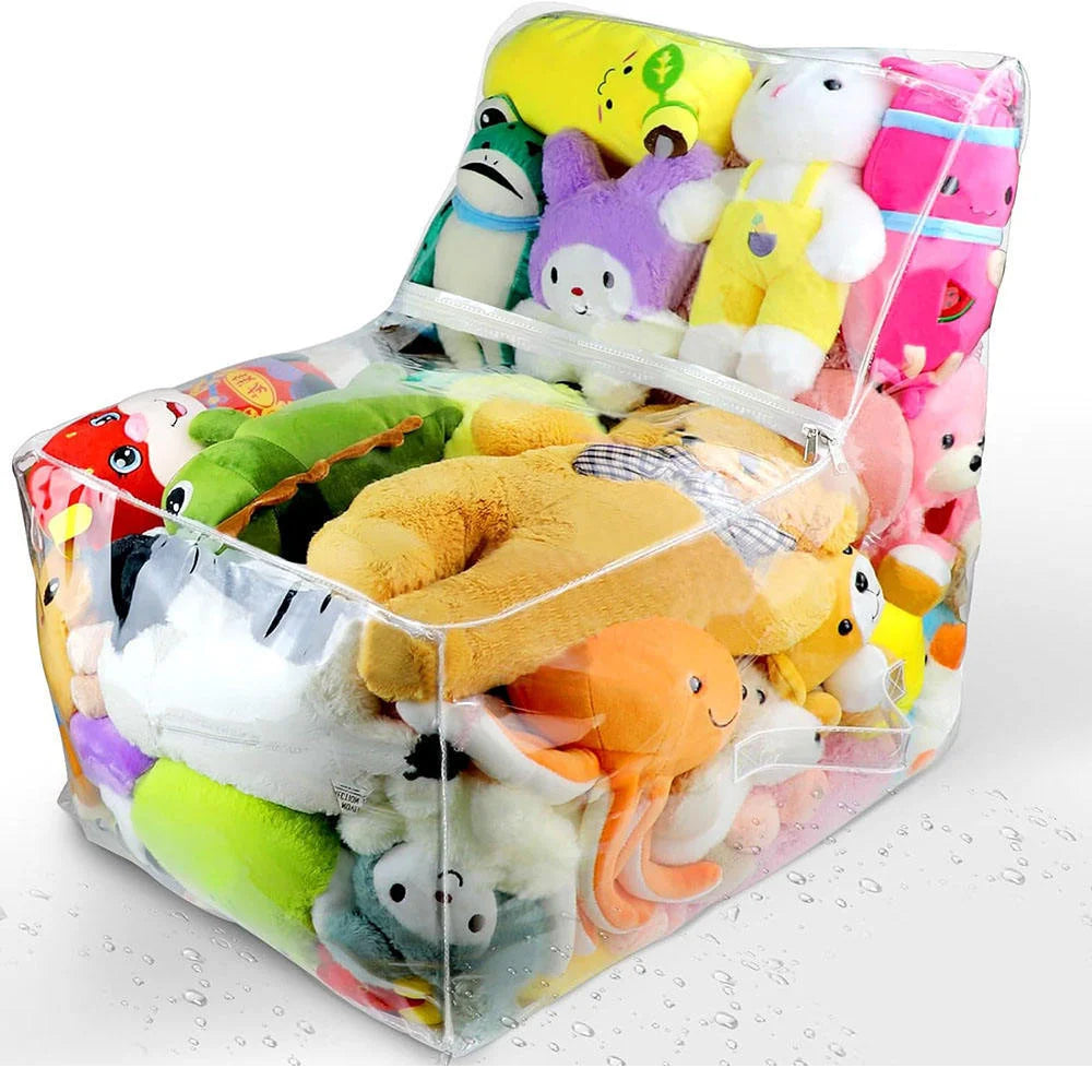 Clear Plastic Kid's Storage Ottoman Seat
