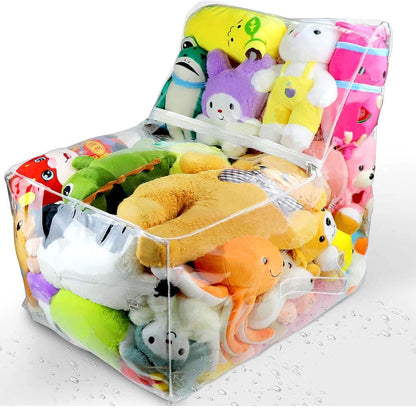 Clear Plastic Kid's Storage Ottoman Seat