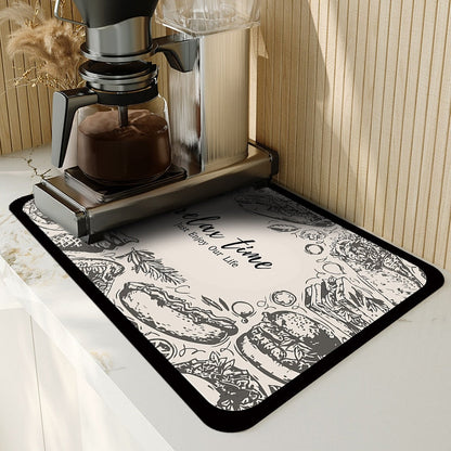 Non Slip Kitchen Mat for Drying Dishes Safely