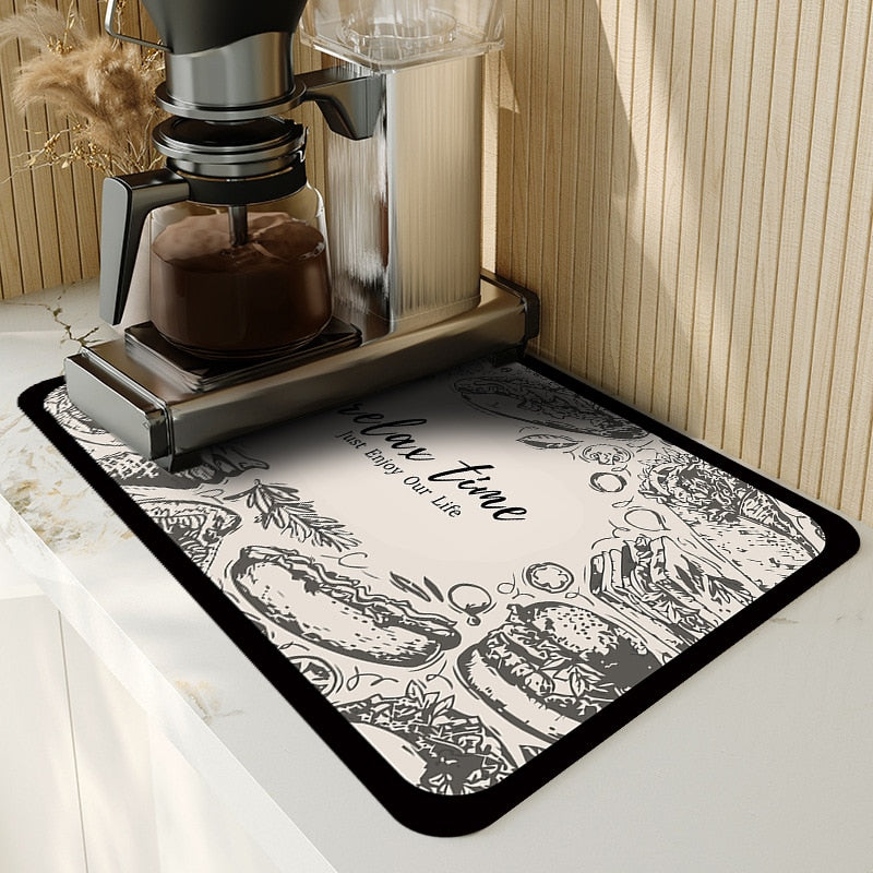 Grip Kitchen Rug for Drying Dishes Securely