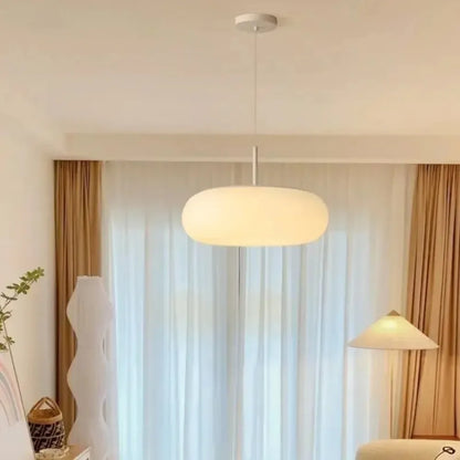 Classic White Hanging Light with Warm LED Shine