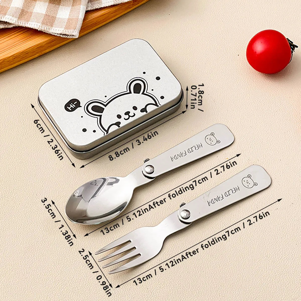 Portable Camping Utensil Set Stainless Steel 3Piece