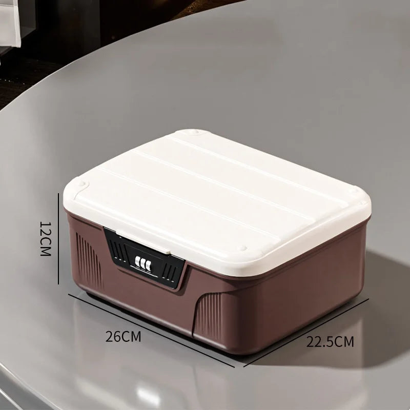 Compact Travel Lock Box Secure Storage Case