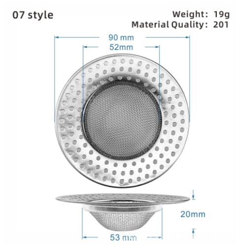 Simple Mesh Kitchen Sink Filter Stainless Steel Strainer