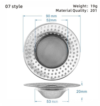 Simple Mesh Kitchen Sink Filter Stainless Steel Strainer