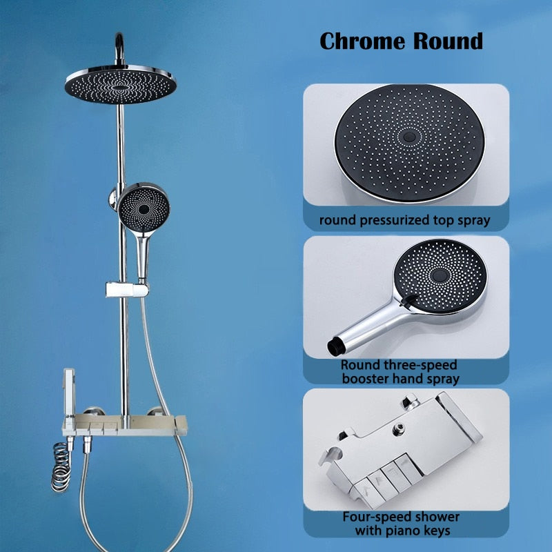 Deluxe Waterfall Shower Head Bath Kit