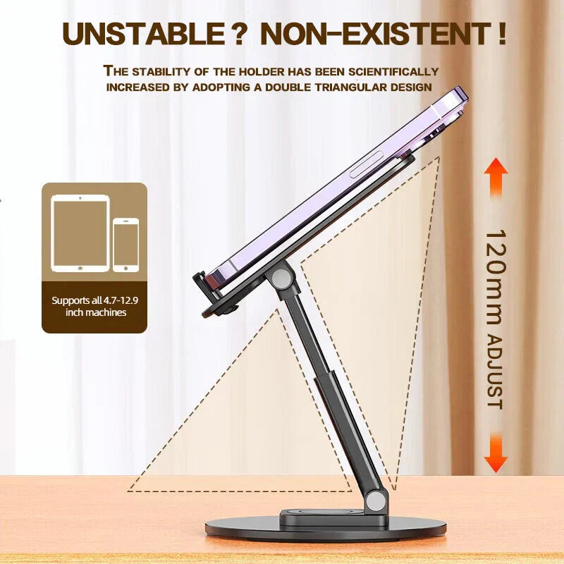Stable 360 Rotating Foldable Phone Tablet Holder