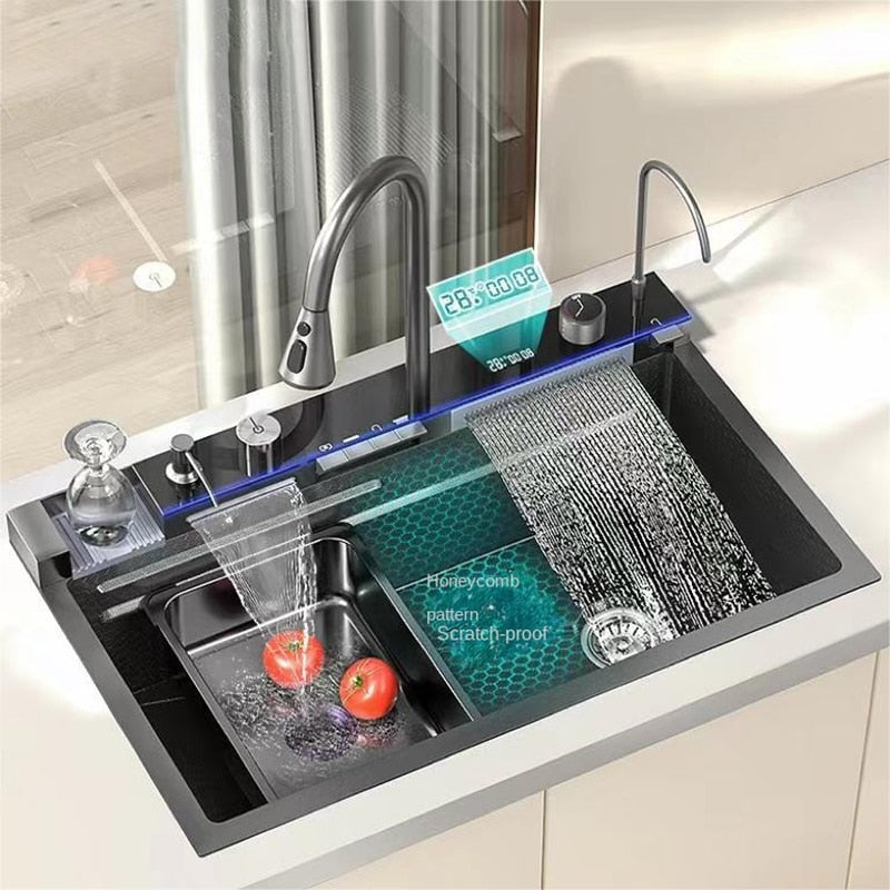 Sleek LED Sensor Kitchen Faucet - Luxicro