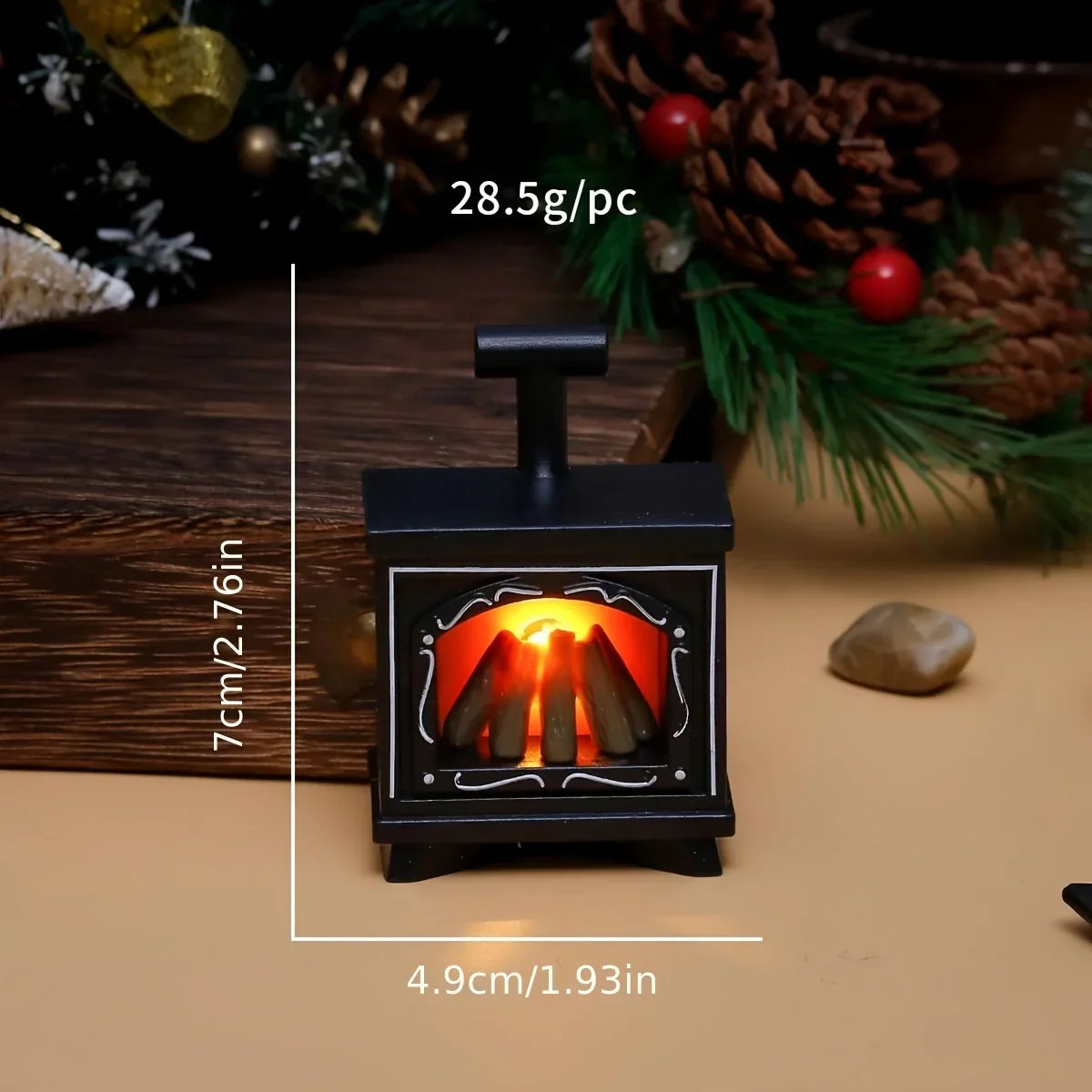 Small LED Dollhouse Fire Place Decoration