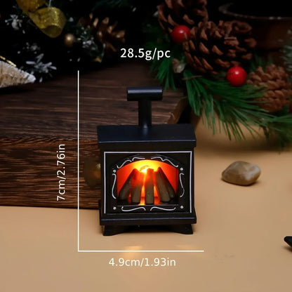 Tiny LED Mini Fireplace Doll House Accessory