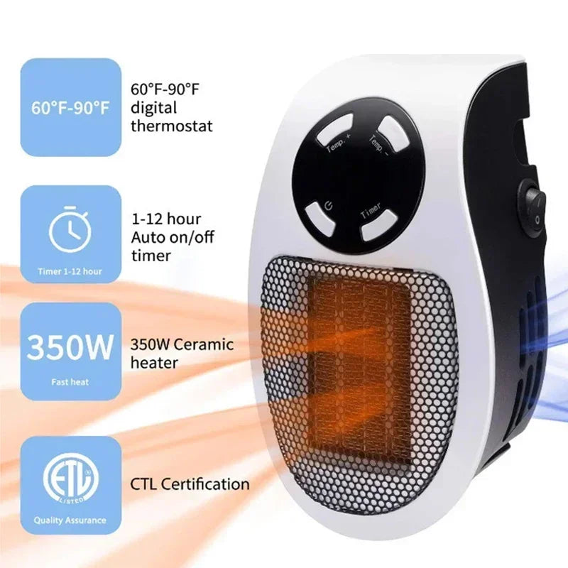 Compact Digital Heater with Remote Control Timer